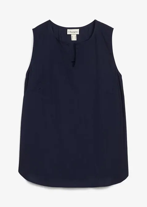 Ermeløs bluse i myk viskose, bonprix