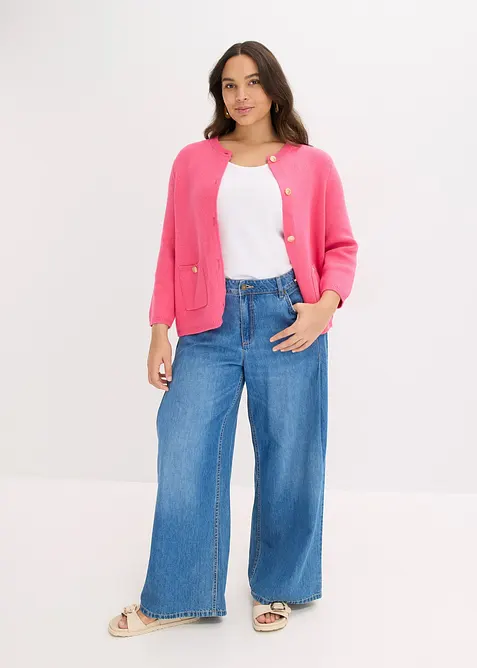 Cardigan i bomullsmiks, bonprix