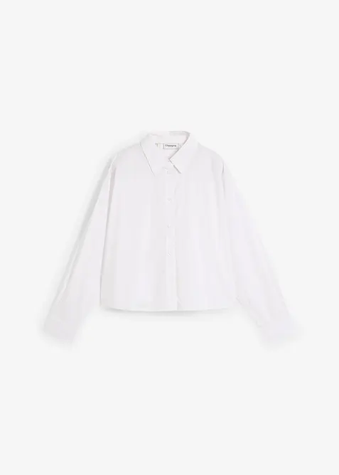 Kort, oversized skjorte med silke, bonprix