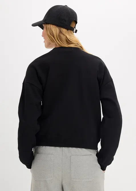 Kort, oversized sweatshirt i 100% økologisk bomull, bonprix