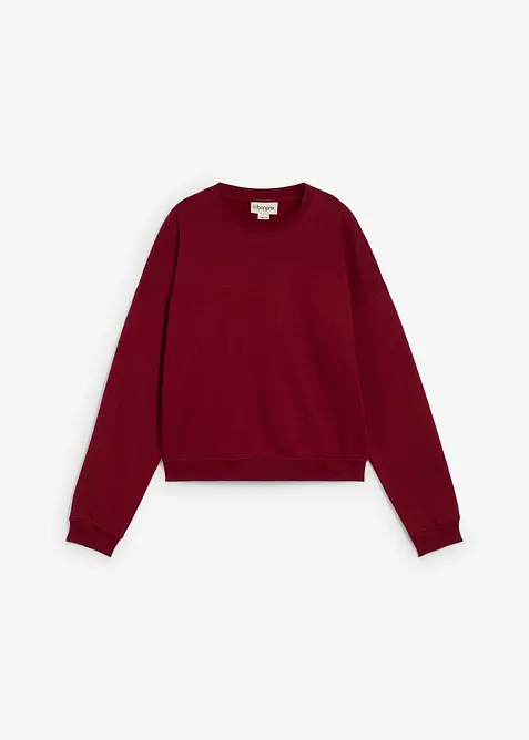 Kort, oversized sweatshirt i 100% &oslash;kologisk bomull, bonprix