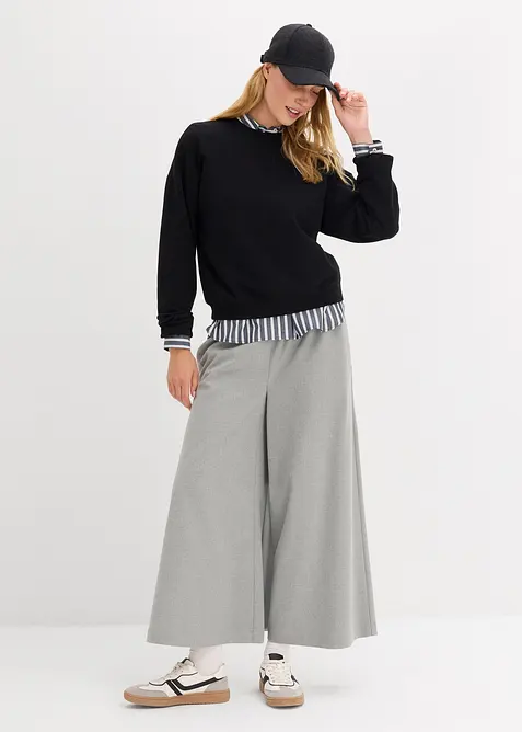 Kort, oversized sweatshirt i 100% økologisk bomull, bonprix