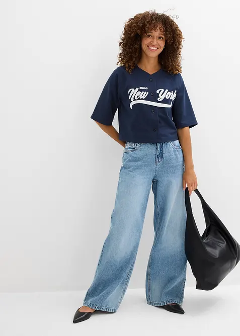 Oversized sweatshirt i myk bomullsmiks, bonprix