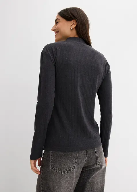 Langermet, ribbet topp, bonprix