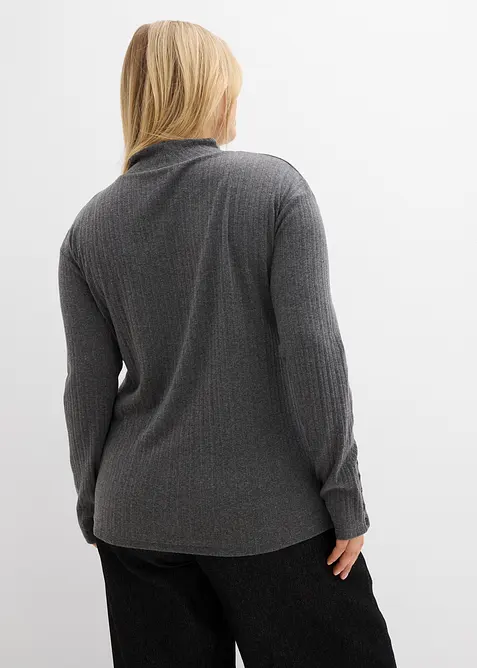 Langermet, ribbet topp, bonprix