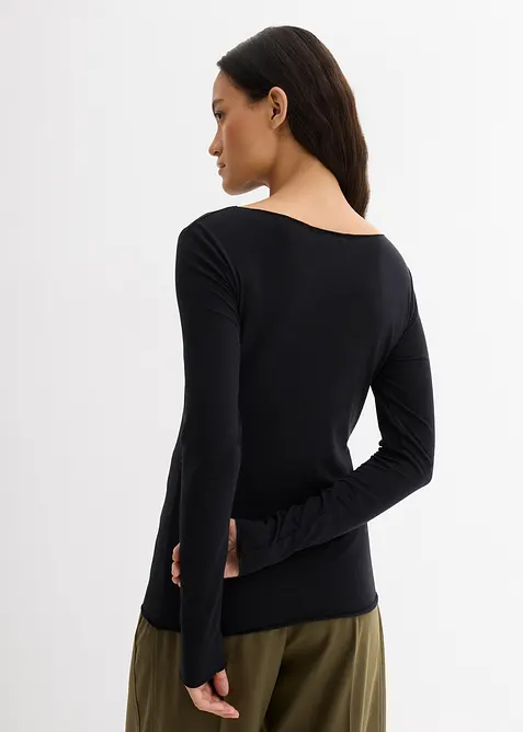 Langermet topp i lett materiale, bonprix