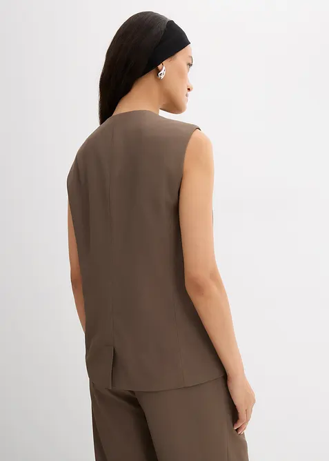 Lang vest med twillstruktur, bonprix