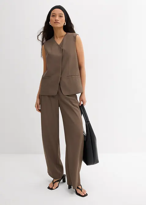 Lang vest med twillstruktur, bonprix