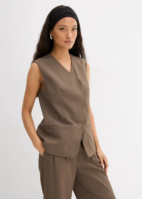 Lang vest med twillstruktur, bonprix