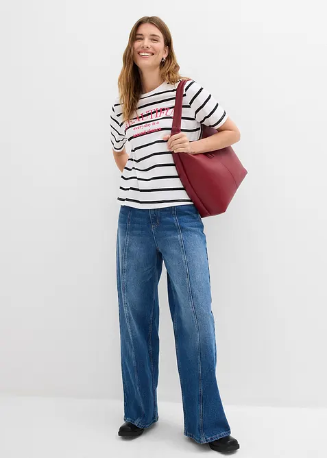 Stripete T-skjorte i 100% bomull, bonprix