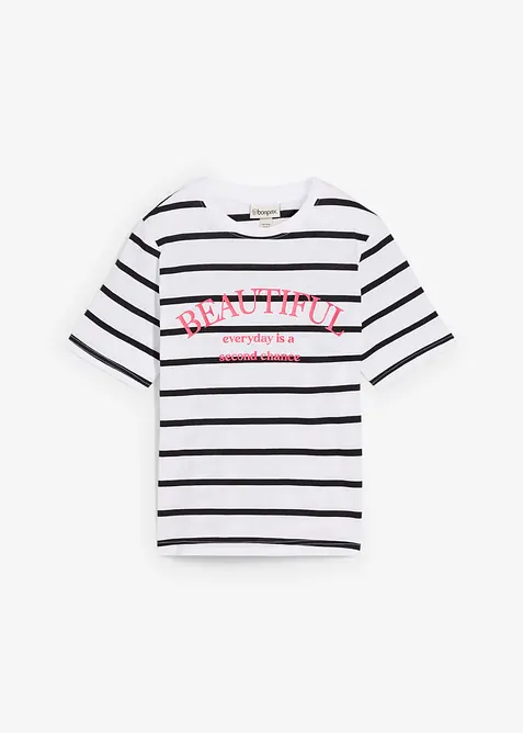 Stripete T-skjorte i 100% bomull, bonprix
