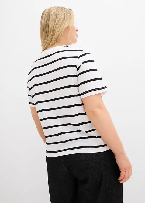 Stripete T-skjorte i 100% bomull, bonprix