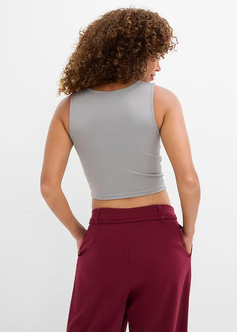 Figurnær cropped topp, dobbelpakning., bonprix