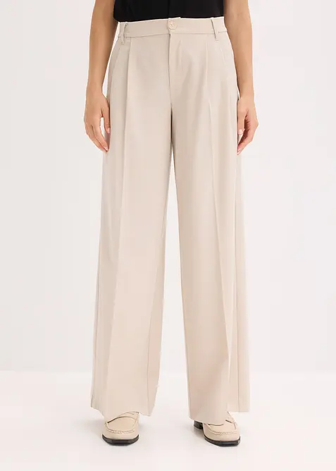 Bukse i viskosemiks med legg, bonprix