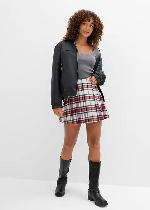 Ribbet topp i 100% &oslash;kologisk bomull, bonprix