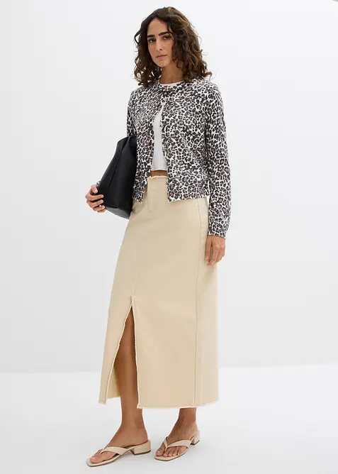 Twillskjørt med frynser, bonprix