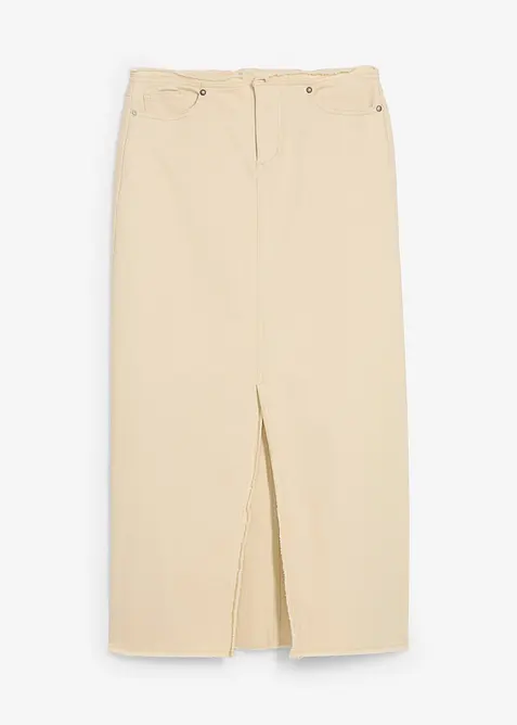 Twillskjørt med frynser, bonprix