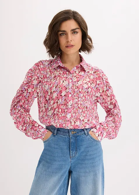 Skjorte med glittereffekt, bonprix