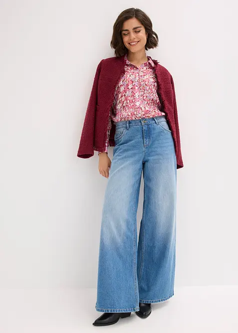 Skjorte med glittereffekt, bonprix