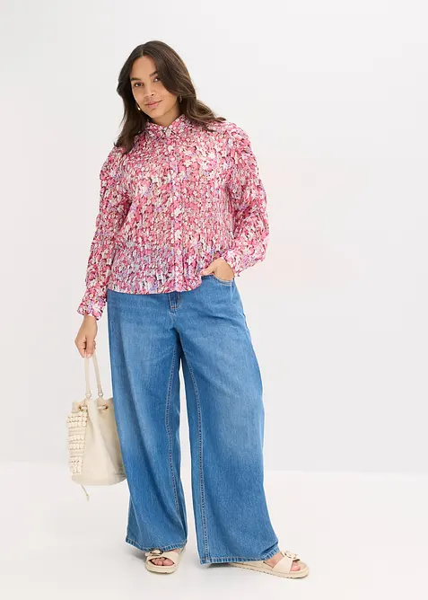 Skjorte med glittereffekt, bonprix