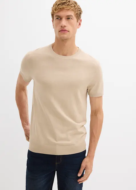 T-skjorte i strikket materiale, bonprix