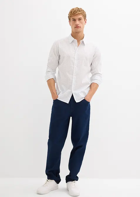 Business-skjorte med stretch og minimønster, Slim Fit, bonprix