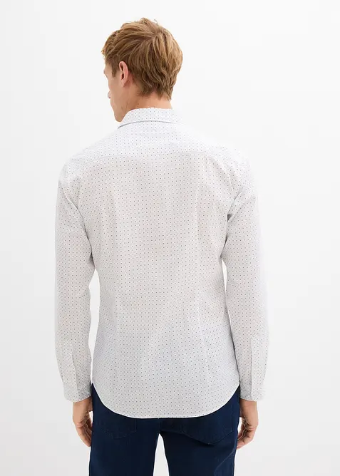 Business-skjorte med stretch og minimønster, Slim Fit, bonprix