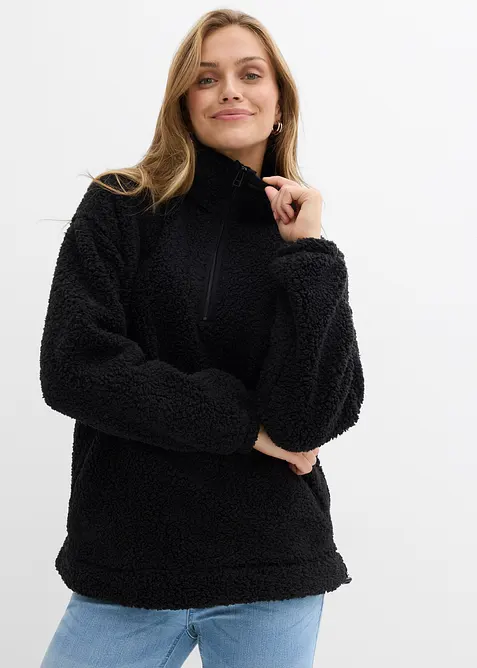 Fleecegenser med ståkrage, bonprix