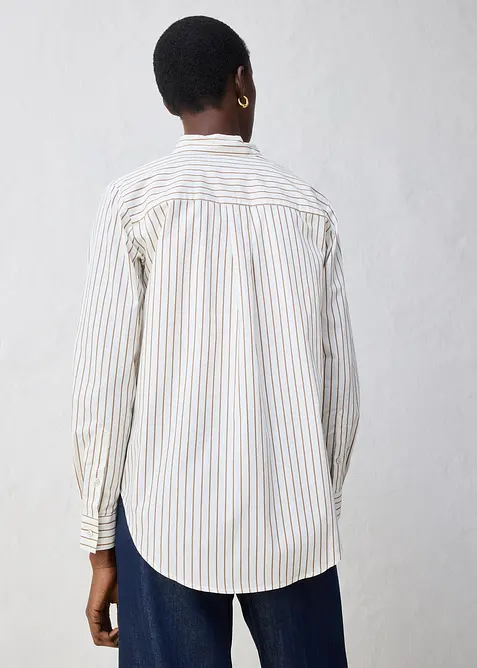 Skjortebluse med silkeandel, bonprix