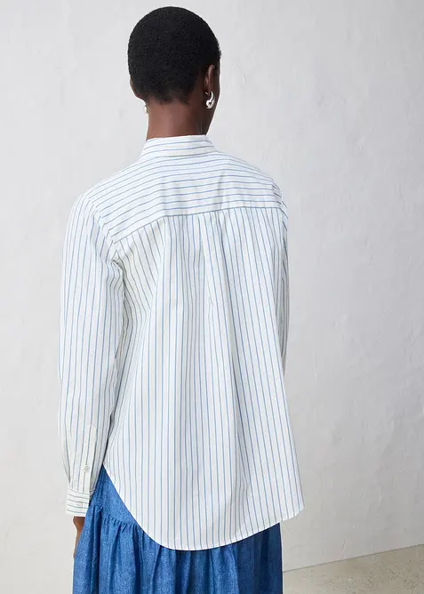 Skjortebluse med silkeandel, bonprix