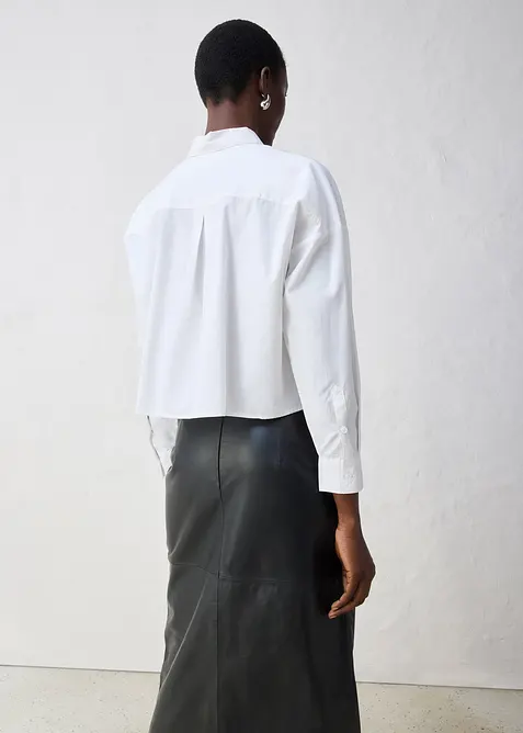 Kort, oversized skjorte med silke, bonprix