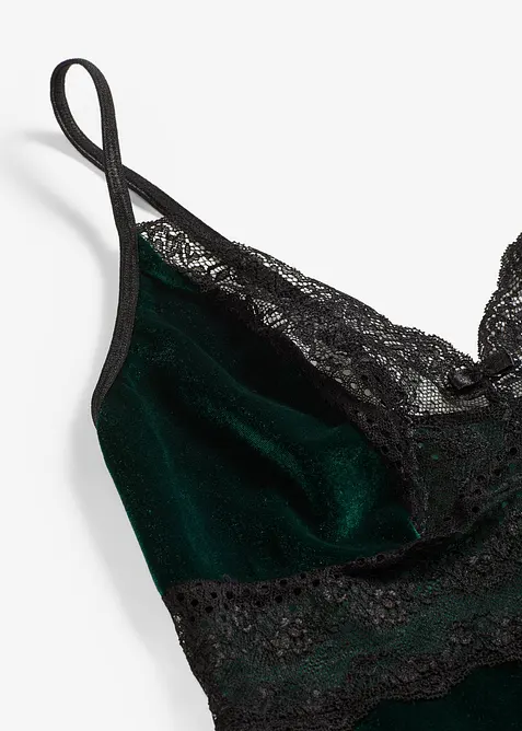 Fløyelsbody ouvert, bonprix