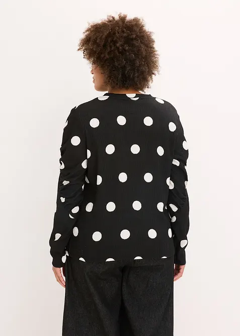 Langermet topp i strukturert krepp-materiale, bonprix