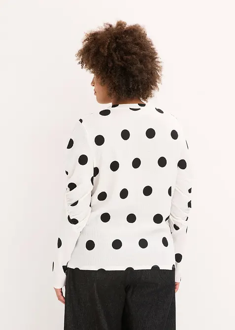 Langermet topp i strukturert krepp-materiale, bonprix