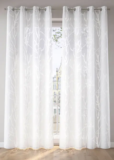 Gardin med etset m&oslash;nster (1-pack), bonprix