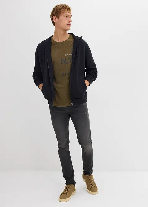 T-skjorte i vasket stil av 100% økologisk bomull, bonprix