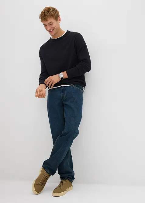 Genser i  bomullsmiks med struktur, bonprix