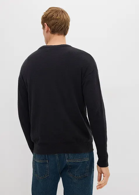 Genser i  bomullsmiks med struktur, bonprix