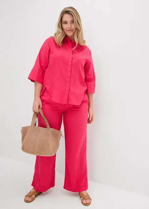 Bluse i kjølende linmiks, bonprix