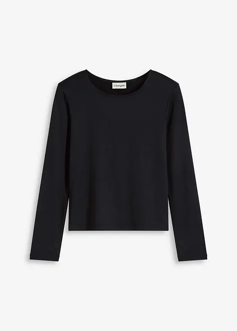 Langermet topp i figurnær passform, bonprix