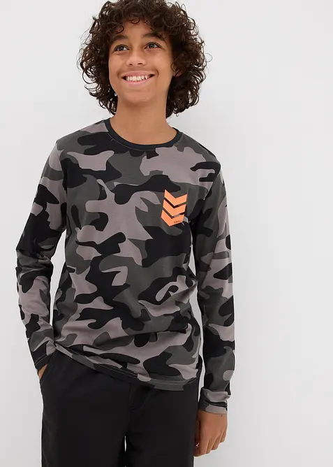 Langermet topp til gutt i 100% bomull (3-pack), bonprix