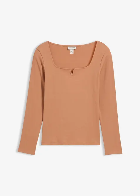 Ribbet topp i 100% økologisk bomull, bonprix