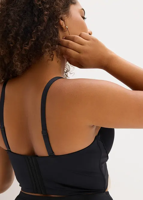 Multiway vattert BH-topp i materiale med glans, bonprix