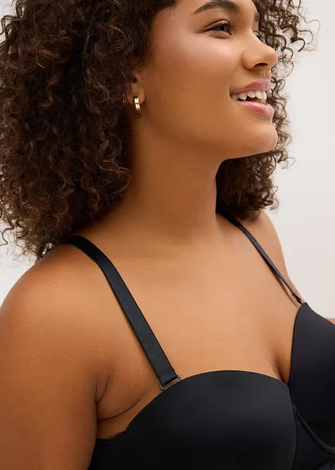 Multiway vattert BH-topp i materiale med glans, bonprix