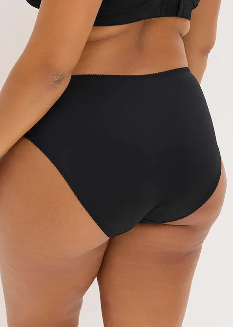 Truse med h&oslash;y midje og broderi, bonprix