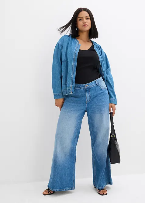 Wide Leg-jeans Mid Waist, bonprix