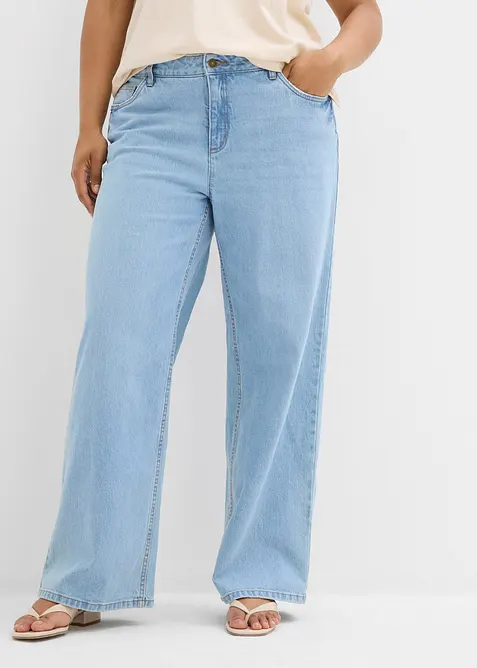 Wide leg-jeans, Mid Waist, bonprix