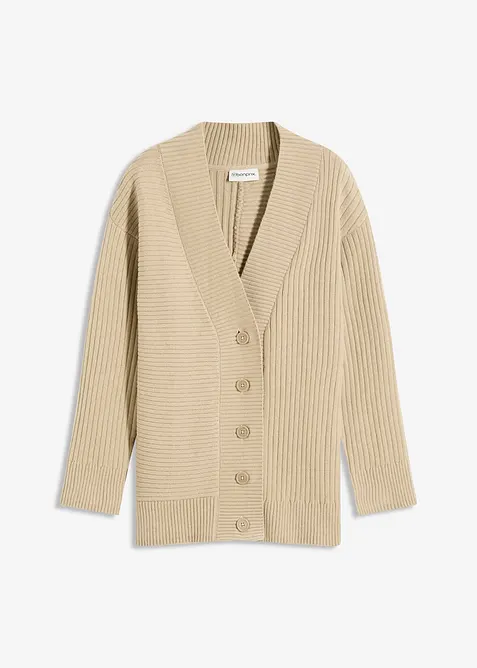 Ribbestrikket cardigan, bonprix