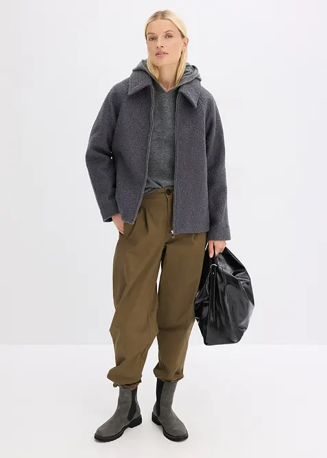 Bomberjakke i myk bouclé, bonprix