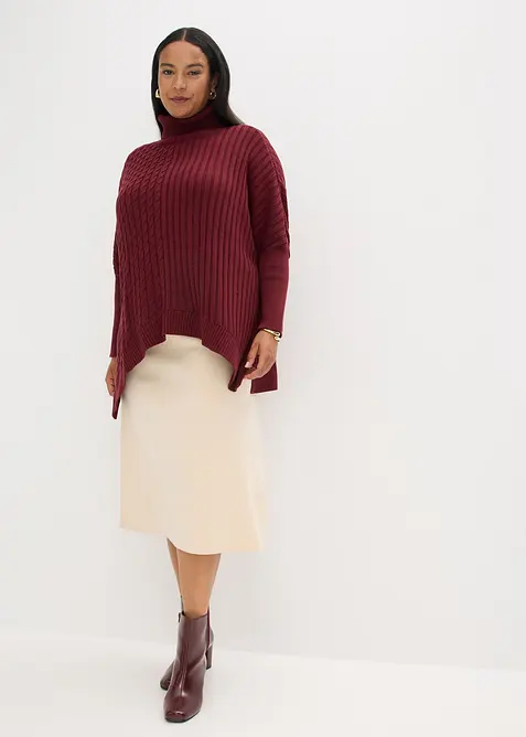 Strikket skj&oslash;rt i utskr&aring;dd modell, bonprix